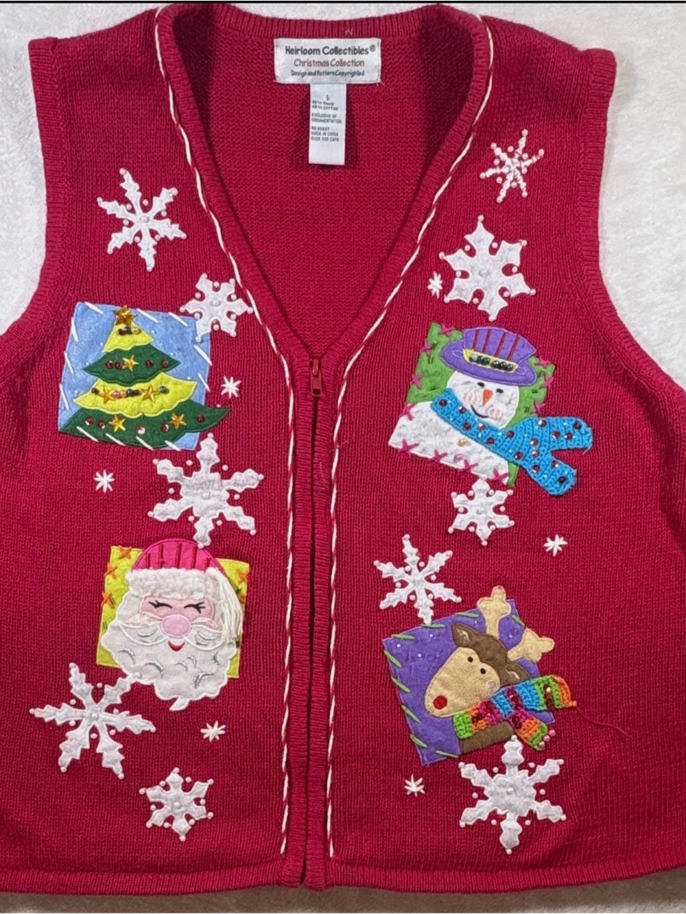 Vintage women’s Holiday Red sweater vest size large